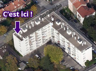 Vue aérienne de Google Maps de l'Attique du Yoga, situé 49, rue des Grains à Mulhouse